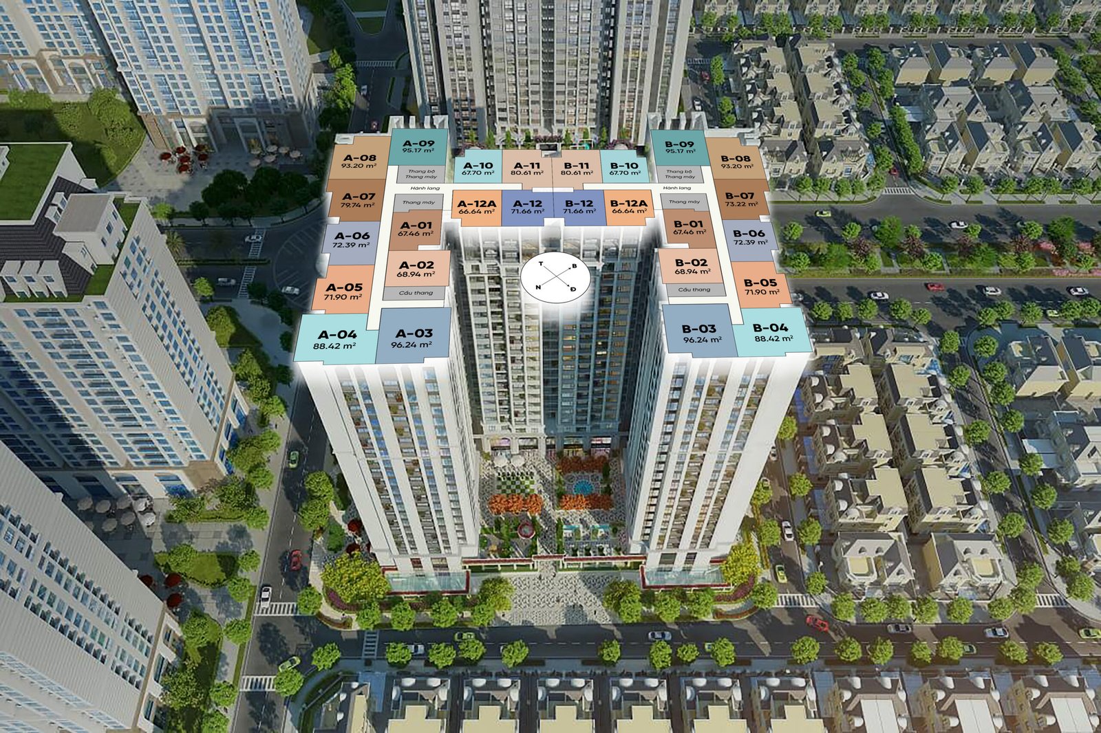 Mặt bằng ML2 áp tòa nhà